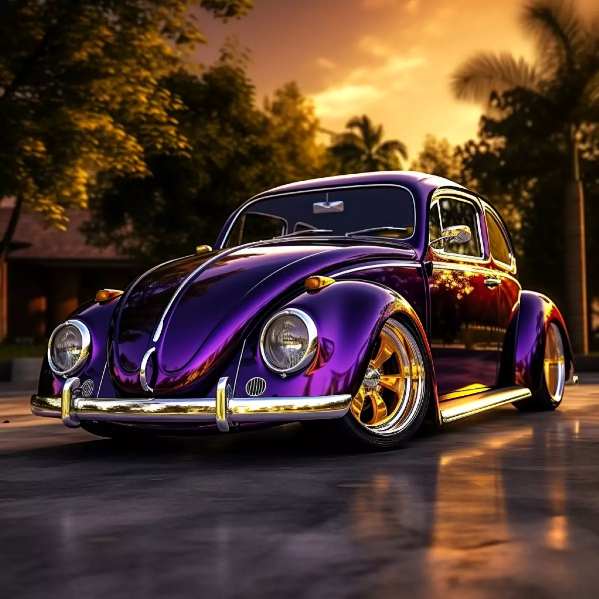 VW Fusca roxo 1969 Lowrider / Foto: Planet Cars