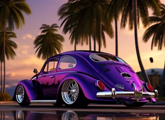 O magnífico VW Fusca roxo 1969 Lowrider VW Fusca roxo 1969 Lowrider / Foto: Planet Cars