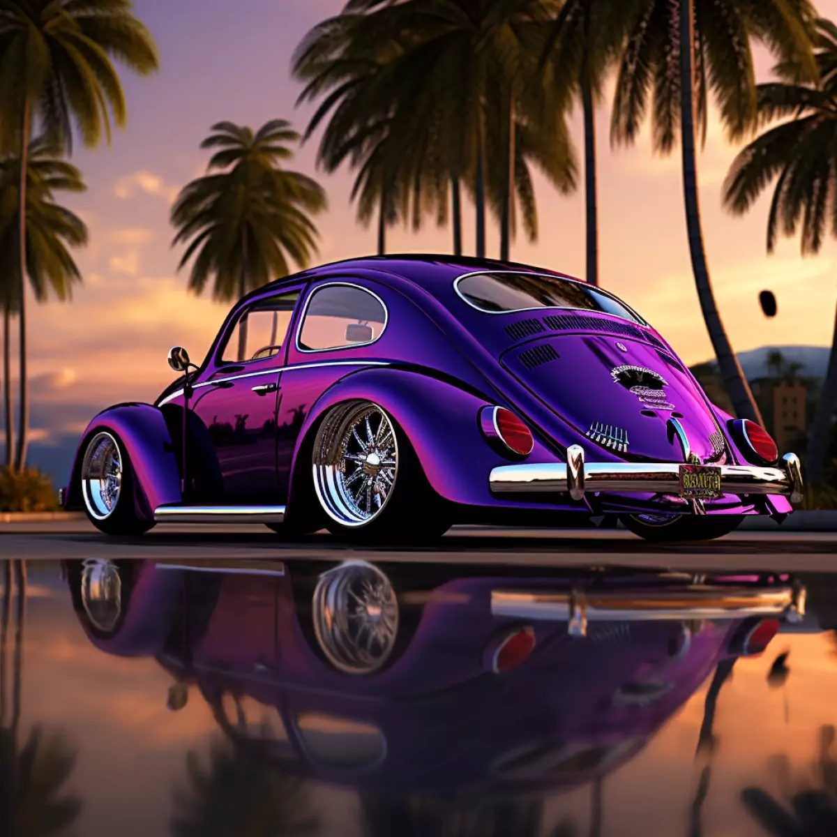 VW Fusca roxo 1969 Lowrider / Foto: Planet Cars